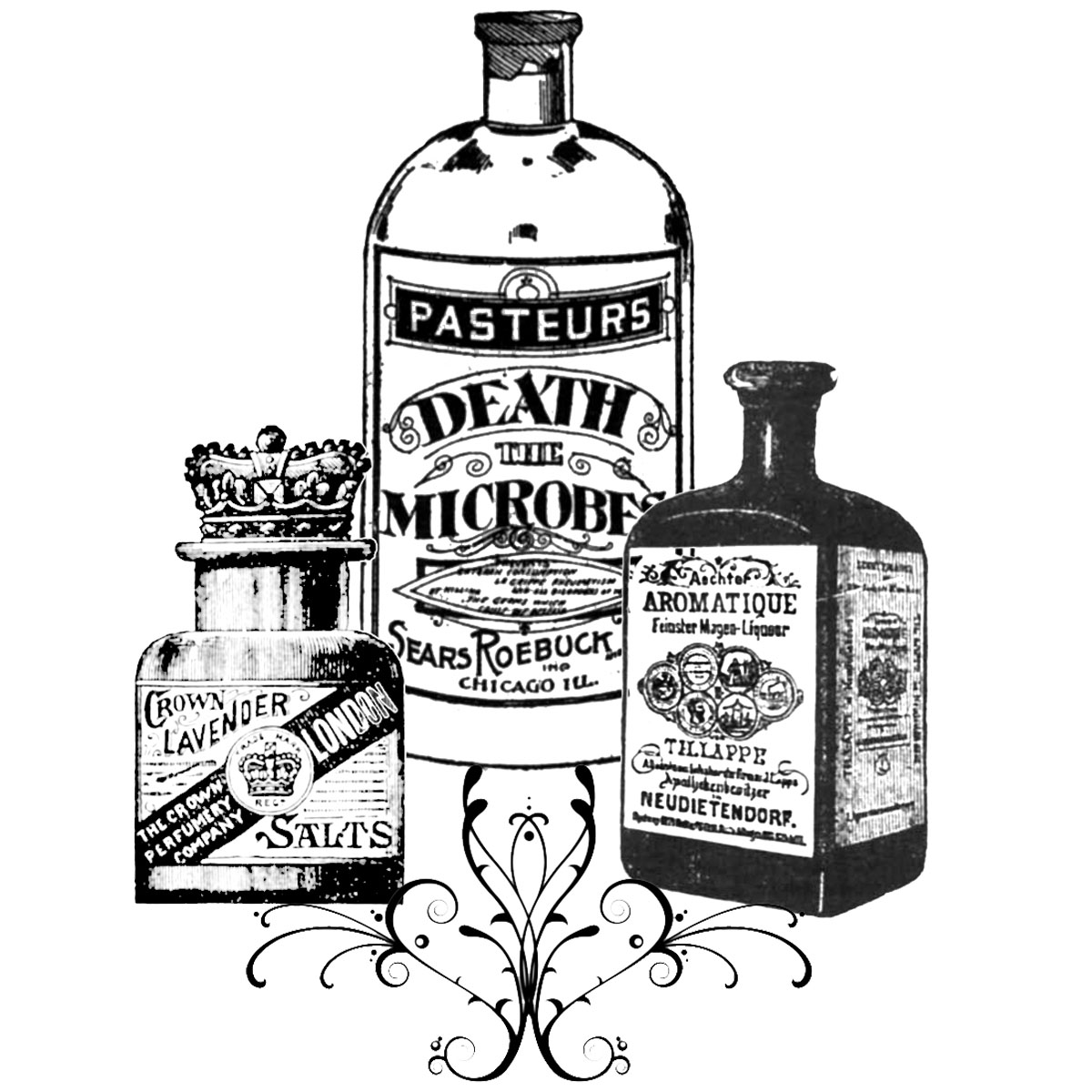 #1800 - Death by Microbes Bottle - Eclectic.Halloween